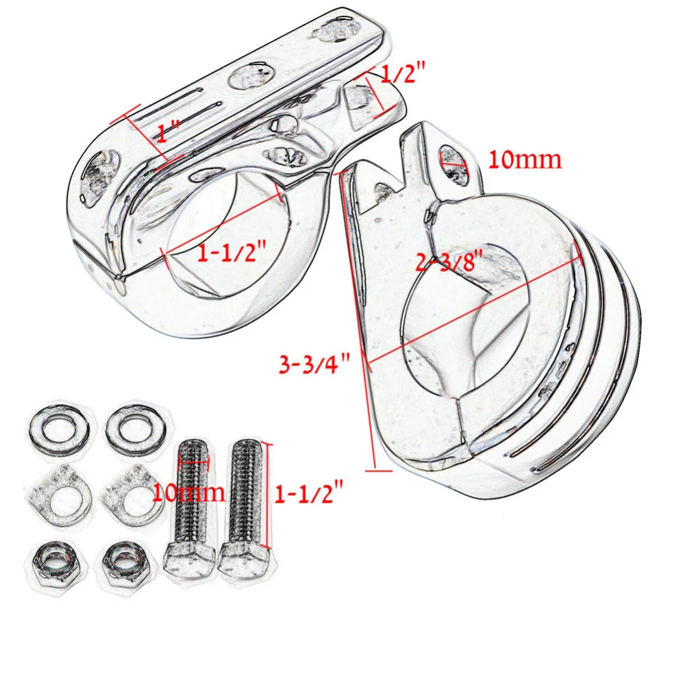 Мотоцикл 1,2" 1,5" шоссе бар подножки для ног W/крепление для Harley Sportster Softail Suzuki Yamaha Honda GoldWing GL1500