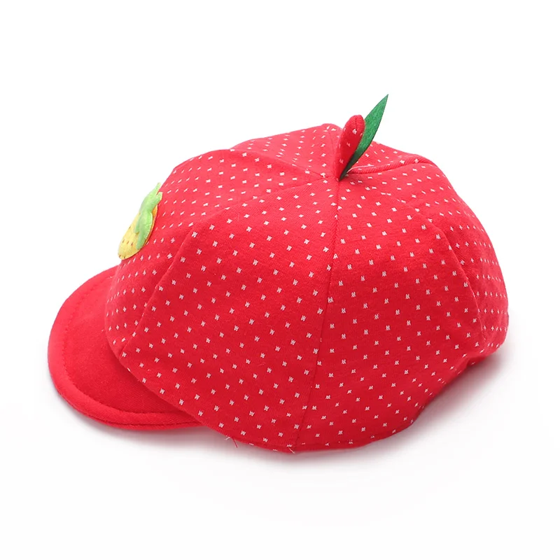 Cute Newborn Caps Cotton Girls Boys Cap Strawberry Newborn Hats Fruit Boy Sun Hat Spring Summer Baby Girl Hats Baby Accessories (2)
