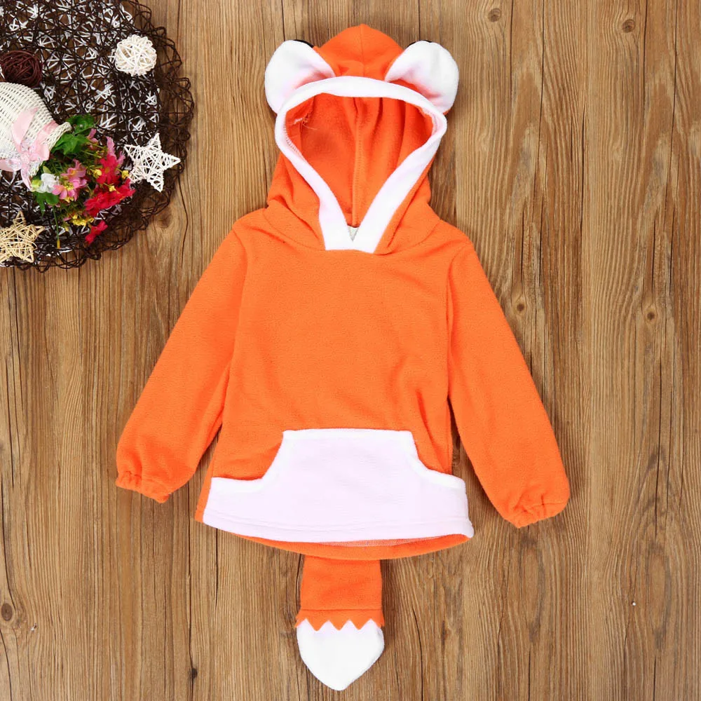 

Cute Child Cartoon Design Fox Baby Hooded Boy Girl Autumn Winter Jacket Outwear Coats Kid Cloths lovely fashion a530