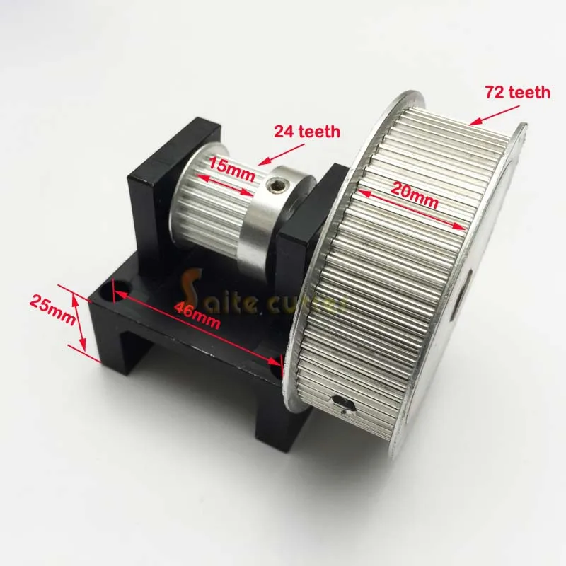 XL(3:1) зубчатый шкив(24: 72) DIY Шаг Мотор шестерни 72 зуб: 24 зубы CO2 лазерный резак гравер