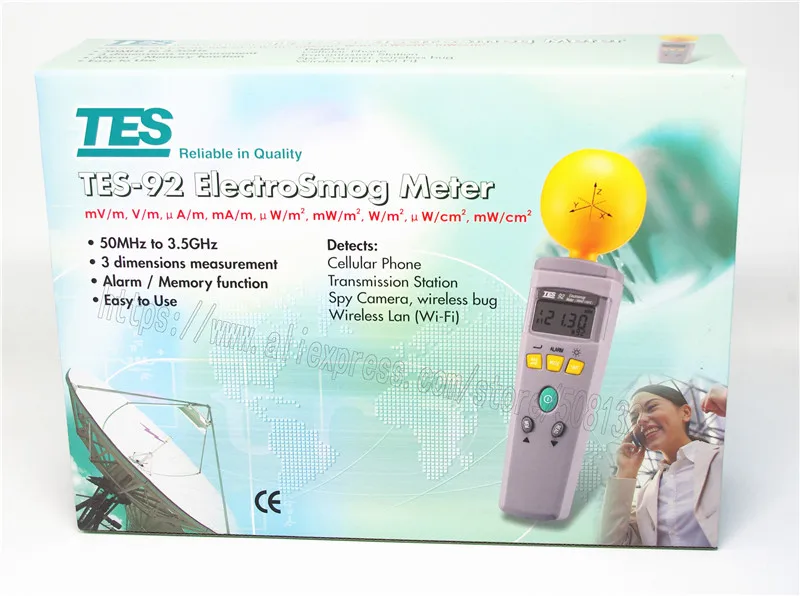 TES-92 EMF Meter Triaxial Data Logger The electromagnetic radiation detector TES92 Original radiation detector emf meter tester