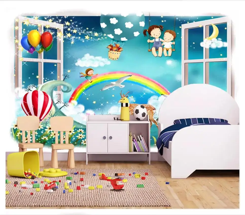 カスタム写真の壁紙3dの壁紙3 D風景窓の外美しい漫画の壁画子供の部屋の装飾 壁紙 Aliexpress カスタム写真の壁紙3dの壁紙3 D風景窓の外美しい漫画の壁画子供の部屋の装飾 壁紙 Aliexpress