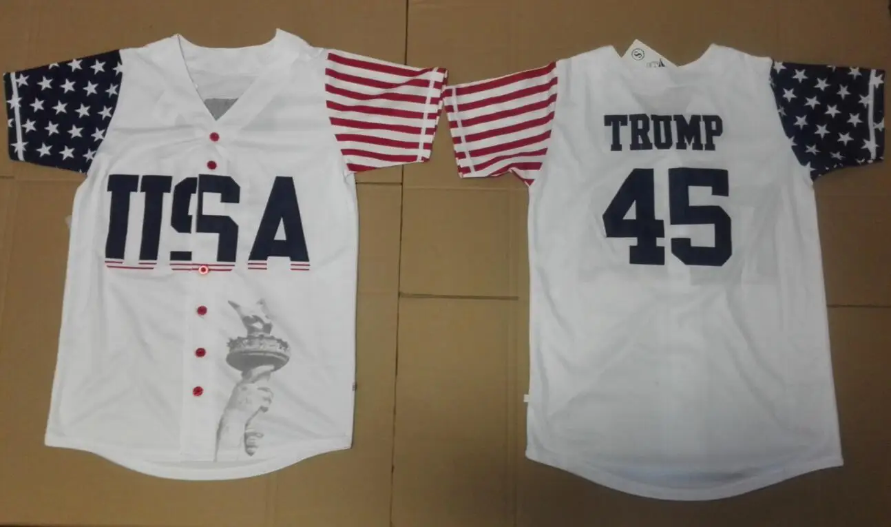 Baseball Jersey Donald Trump 45 USA Baseball Jersey Commemorative