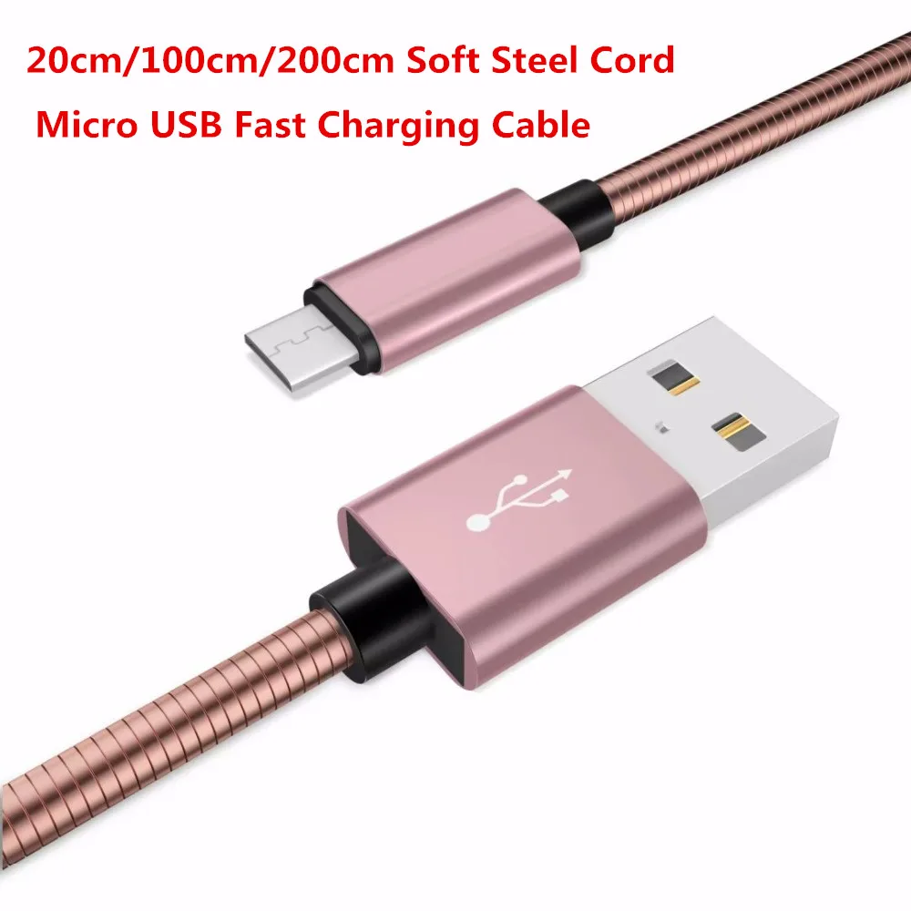 

Micro USB Cable 2.4A Fast Charger Soft Steel Cord 0.2/1/2 Meter For Xiaomi 4 Redmi 5 plus note 5 3 pro 4X 2S 3S 5A 4A power bank