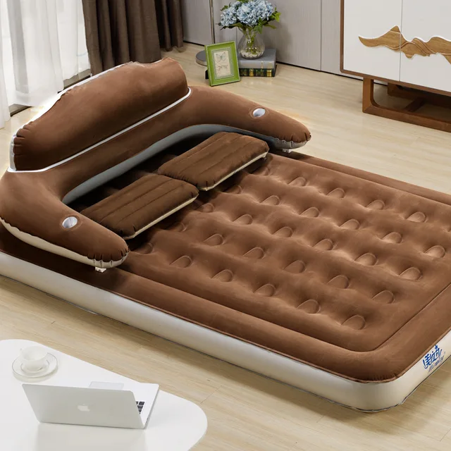 Us 89 0 Mirakey Portable Lazy Couch Air Mattress Cartoon Back Outdoor Home Bedroom Bed Inflatable Mat With Electric Pump In Camping