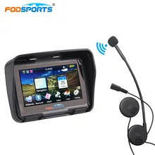 Fodsports 4.3 Pulgadas de navegación de la motocicleta moto 256 MB 8 GB IPX7 navegador GPS impermeable con auriculares bluetooth libera el mapa