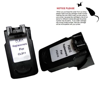 

YOTAT Remanufactured ink cartridge PG510 PG510XL PG-510 CL-511 for Canon Pixma IP2700 MP240 MP250 MP260 MP270 MP280 MP480