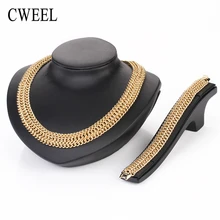 Partido Sistemas de la Joyería de Las Mujeres Collar Llamativo Traje Pulsera Oro de La Manera Plateó Romantic Classic Accesorios de La Boda de Vacaciones