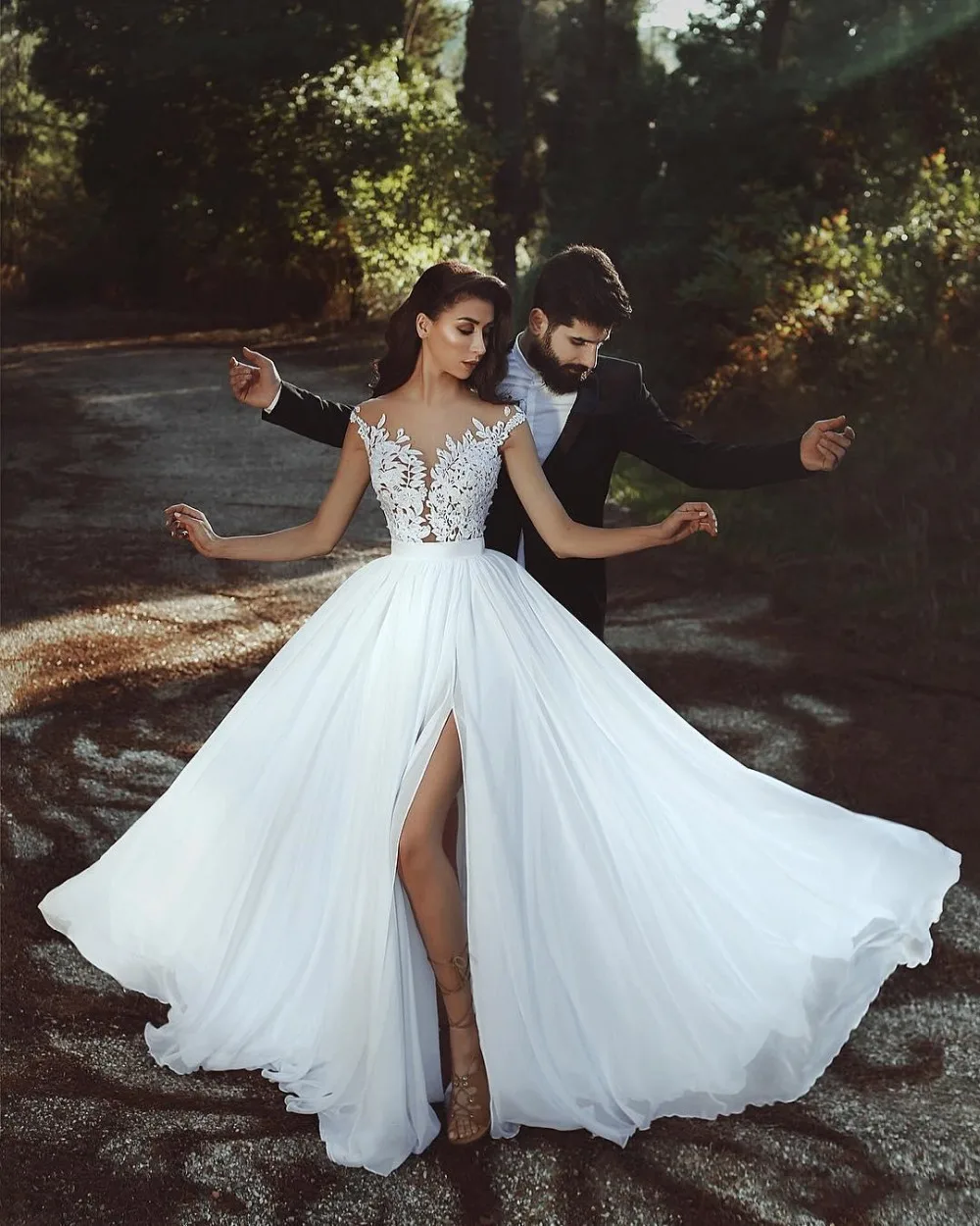 2019-beach-cheap-plus-size-wedding-dresses-cap-sleeves-bateau-neck-a-line-split-side-chiffon-backless-bridal-dress-under-70-for-maternity