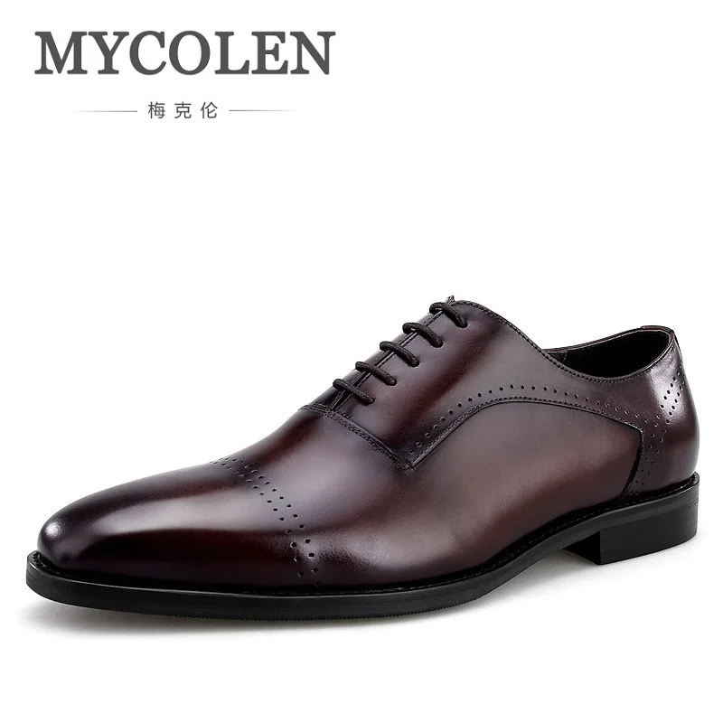 Preto Sapatos Dos Clássicos Hot De Couro Vestido Formais Homens Dedo Mycolen Homme marrom Sapatas Do Sale Designer Pé Soulier Pontas Oxford Genuíno Italiano nw1TdqTY4I