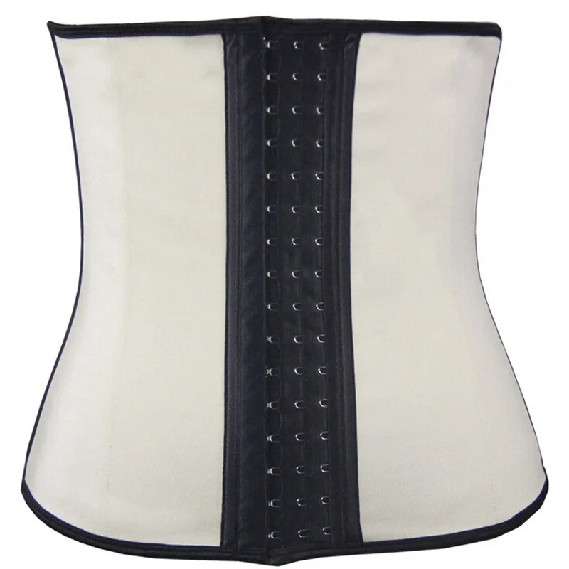 New Sexy White 3 Hooks Latex Waist Trainer Tummy Control Women Waist Bodycon Corsets Cincher