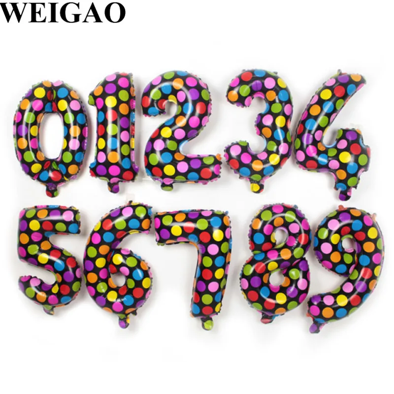 WEIGAO 16 дюймов номер Фольга воздушные шары надувные игрушки День рождения цифра рисунок возраст воздушные шары для взрослых и детей с День рождения воздушные шары Декор