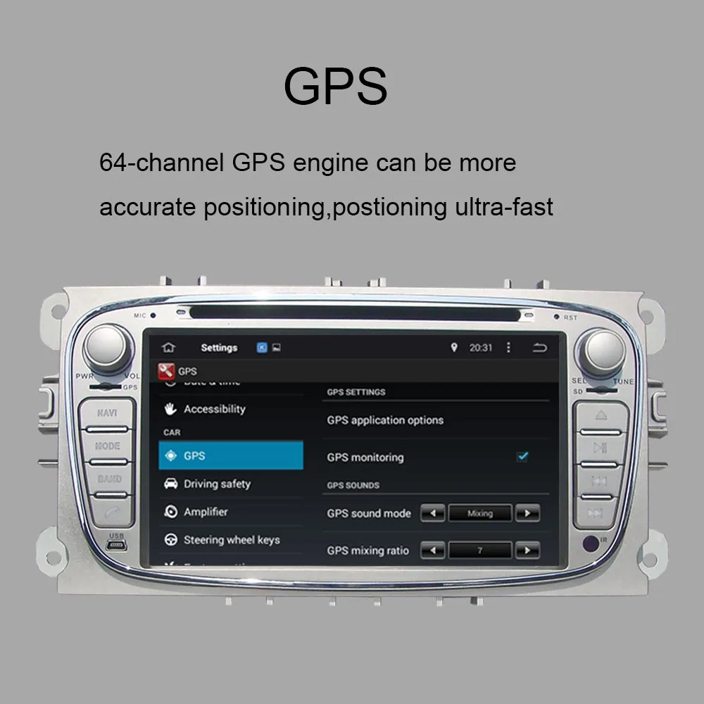 Clearance Android 9.0 Octa Core 4GB RAM Car GPS Navigation For Ford Focus/Mondeo/S-max/Connect 2008-2011 Silver Car Radio Stereo Wifi DAB+ 5