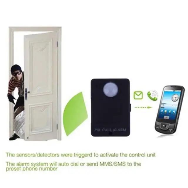 Mini GSM PIR Alarm Motion Sensor Alarm Infrared Wireless GSM Alarm Anti-theft Motion Detector With EU Plug High Sensitivity 2