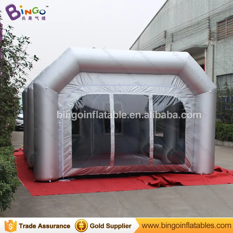  Free Shipping Inflatable Spray Paint Booth with light silver High Quality 6X4X2.7 Meters Aufblasbar