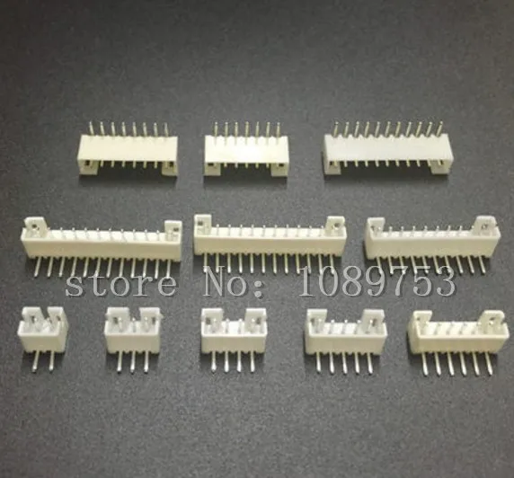 

100 pcs of PH 2.0mm 2-10Pin Right-Angle JST Socket Male Connector White