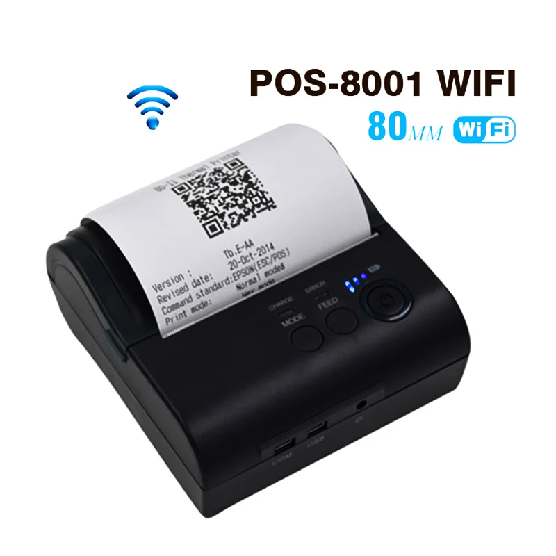 ZJiang портативный термальный принтер 80 мм ZJ Стандартный Wi Fi Термальный чековый с