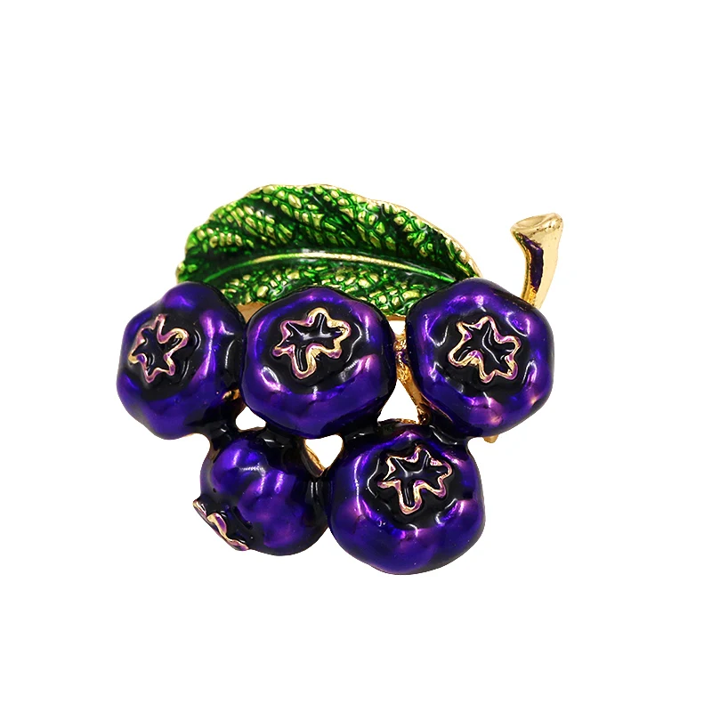 

WEIMANJINGDIAN Brand 2019 Summer New Arrival Enameled Cranberry Metal Brooch Pins for Women or Kids