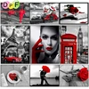 DPF24 Red and black series Diy square full Diamond Painting 3D cross stitch diamond mosaic embroidery canvas home decor painting ► Photo 2/6