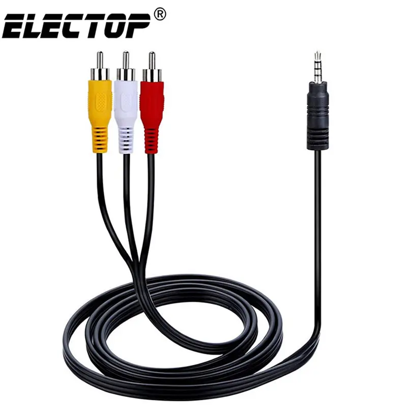 Переходник Electop со штекером 1 5 м и 3 мм на RCA AUX кабели аудио видео AV кабель провод