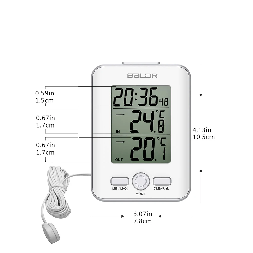 Цифровая метеостанция Baldr с термометром и ЖК дисплеем|weather station|clock weather stationtemperature