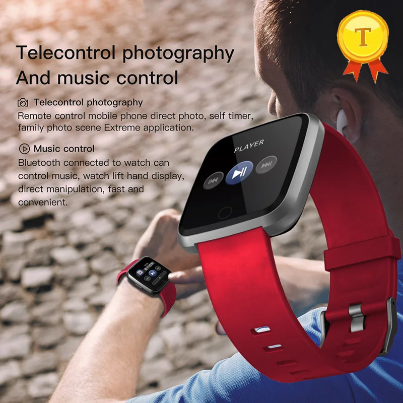 

2018 Newest smart band telecontrol photography and music control blood pressure blood oxygen IP67 waterproof fitness tracker