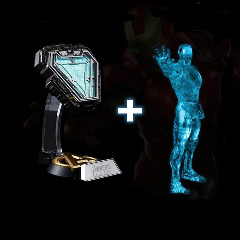 Avengers 1:1 Iron Man Arc Reactor Prop Repica Action Figure Toys DIY Remote Light DIY Arc MK Iron Man Model Assembled Chest Lamp