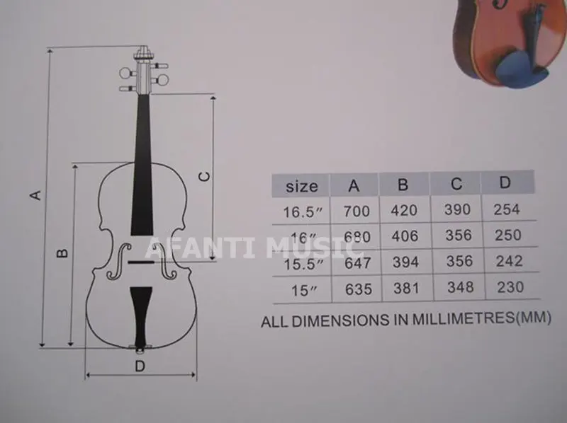 Afanti музыка 14 дюймов/15 дюймов/16 дюймов/ель Топ Альты (afl-111)