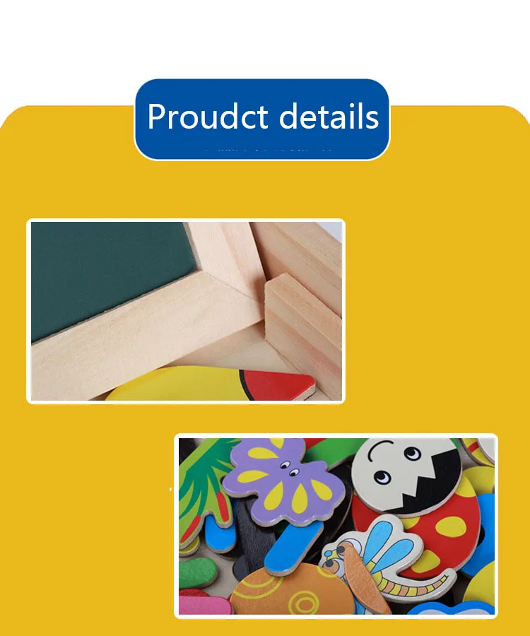 Ins Горячая Новая игрушка детская живопись Обучающие инструменты двухсторонний магнитный блокнот деревянный магнитный Детский пазл