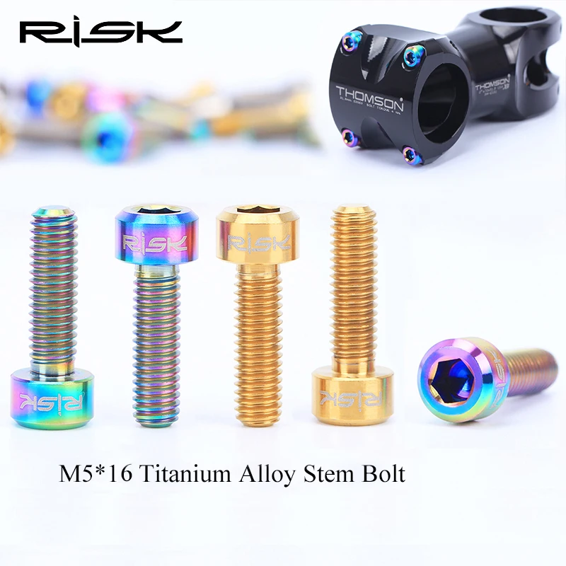 6 UNIDS M5 * 16mm Titanio Tornillos de la Potencia De Bicicleta Tornillos Pernos Fijos MTB Vástago de La Bicicleta Piezas de la Bici 3 colores AliExpress Deportes entretenimiento