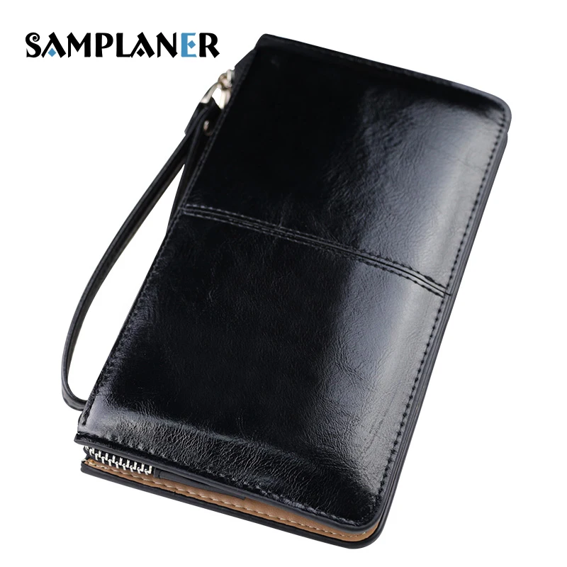 

Organizer Zipper Wallets Bag Female Leather Purses Women Candy Oil Long Wallet Ladies Clutch Coin Cash Purse Bag For Women 2017