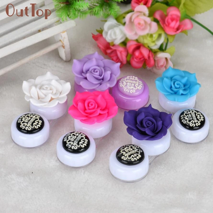 

Beautiful Women Hot New Flower Cute Lovely Travel Portable Contact Lens Lenses Container Case Holder Box Nov 2