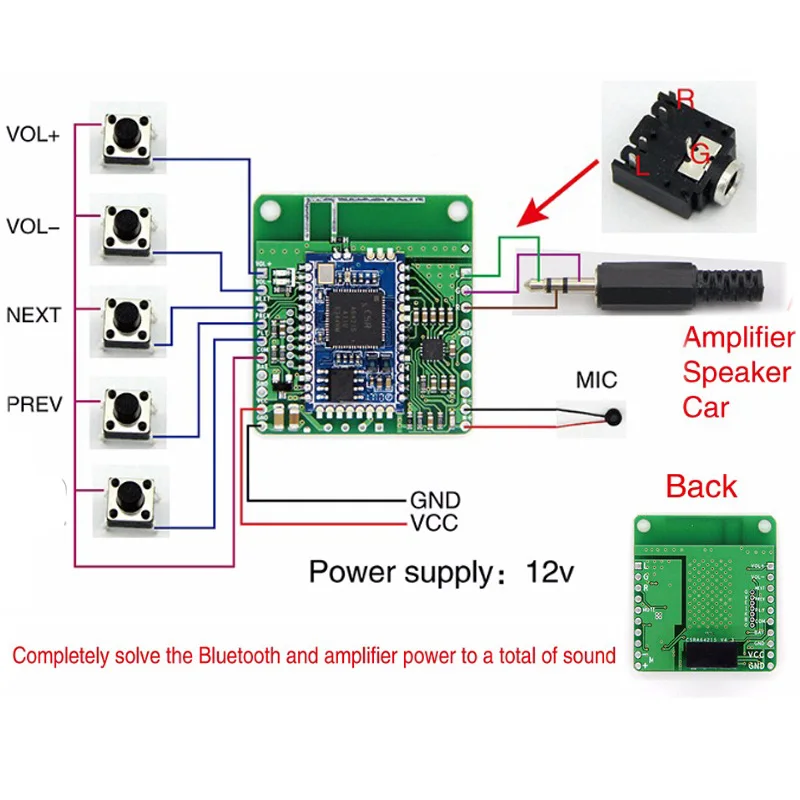 DC 12 В CSRA64215 для APTXLL аудио автомобиля модифицированные колонки усилитель автомобиля Bluetooth без потерь музыка Hifi Bluetooth 4,2 приемник плата