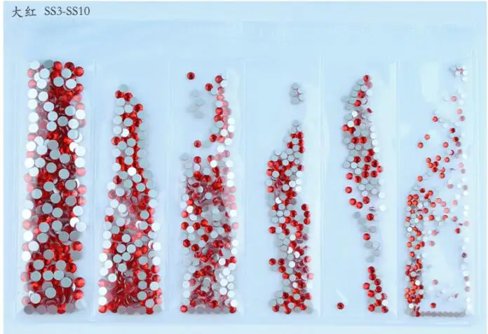 Дизайн ногтей Стразы 1440 шт./упак. блеск камня для украшения ногтей 6 мульти-размеры блестящих драгоценных камней страз Hotfix набор страз с плоской задней Стразы - Цвет: siam
