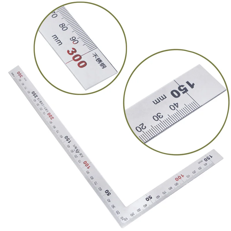 

Stainless Steel 15x30cm 90 Degree Angle Metric Try Mitre Square Ruler Scale