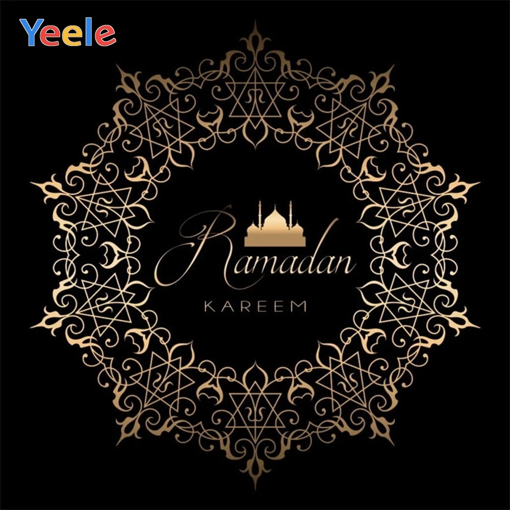 

Yeele Mosque Eid Mubarak Ramadan Festival Baby Scene Circle Photographic Background Wall Photography Backdrop For Photo Studio