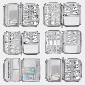 

New Business Digital Storage Bag Multi-functional Digital Data Line Certificate Storage Bag Casual Handbag with Card Holder SA-8