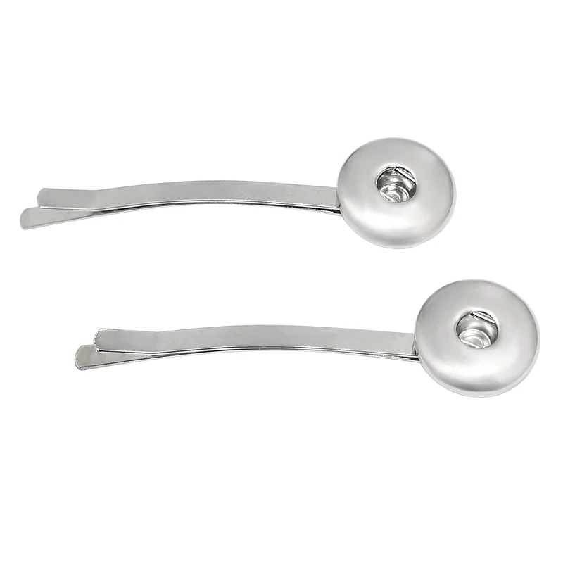 

Fashion PJ0127 New Round Button Simple Hairpin Snap metal Hairpin fit 18mm DIY snap buttons wholesale