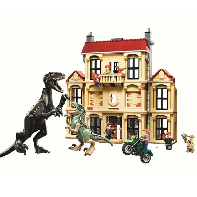 Мир Юрского периода 2 динозавра Indoraptor Rampage на Lockwood Estate Building Block кирпичи игрушечные лошадки Совместимость с динозавры 75930