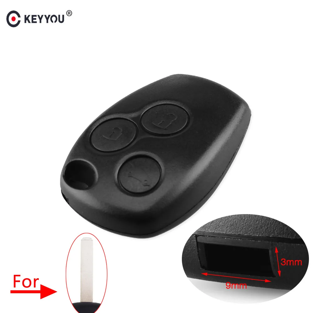 KEYYOU Without Blade 2 Buttons Car Key Shell Remote Fob Cover Case For
