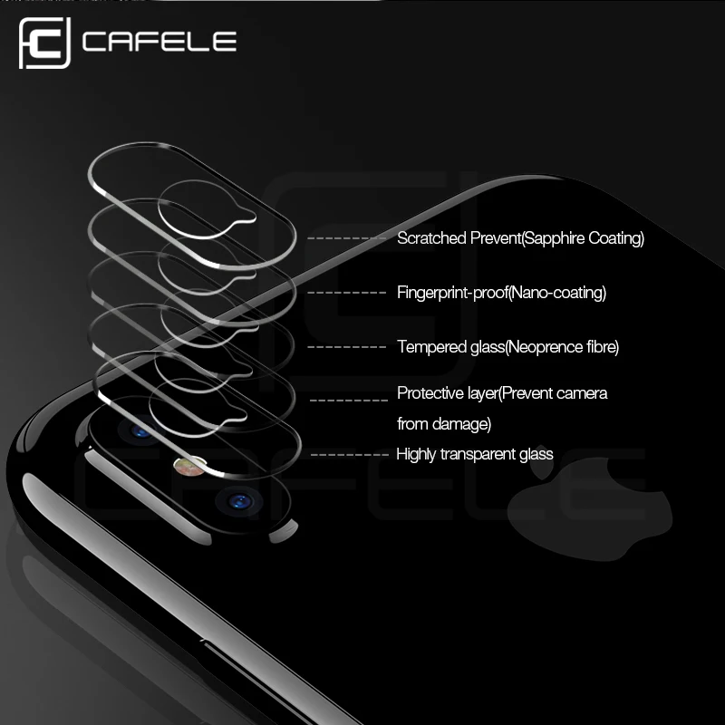 CAFELE Camera lens Screen Protector for iphone X Xs Max Clear Camera Tempered Glass For iphone Xs Seamless covering Anti-scratch
