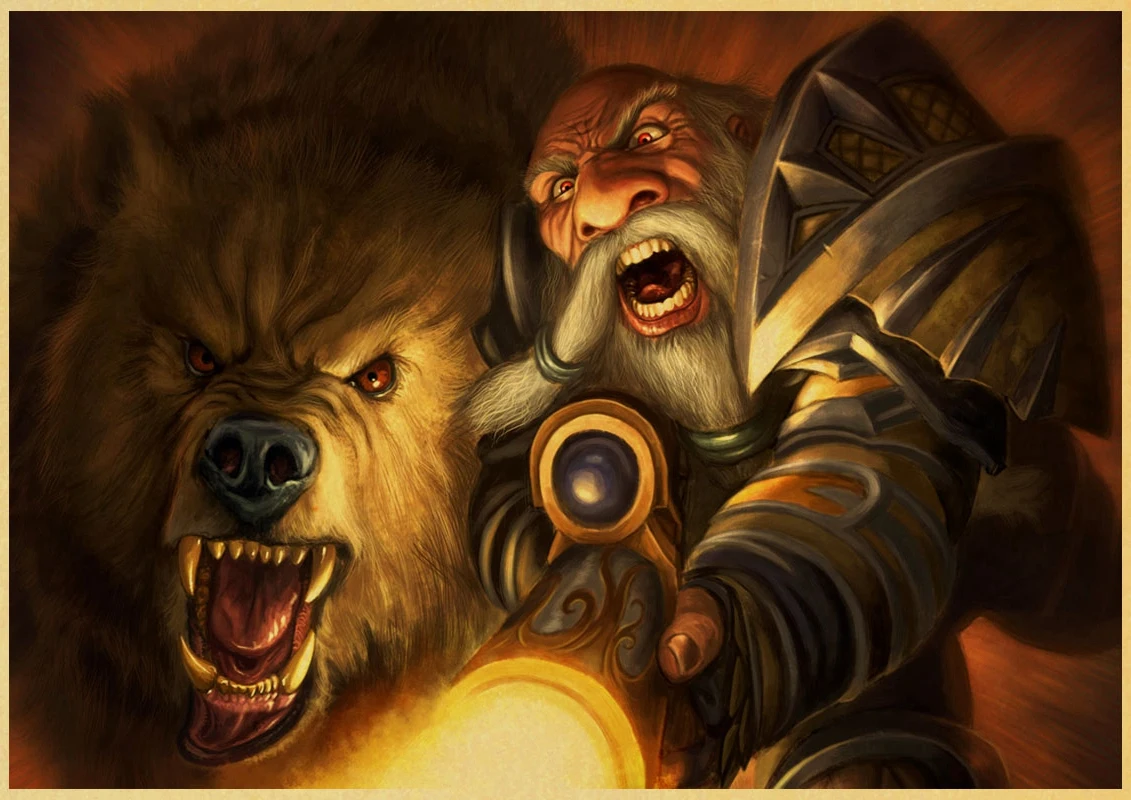 ВИНТАЖНЫЙ ПЛАКАТ World of Warcraft в стиле ретро высококачественный печатный рисунок