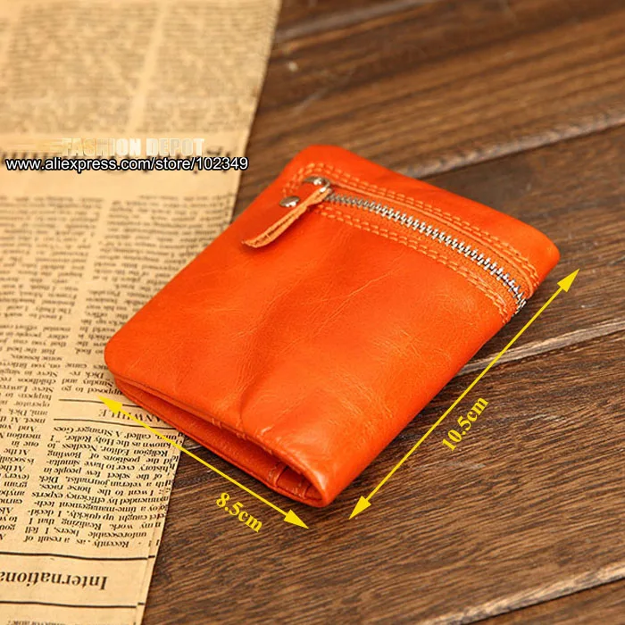 Fashion Oil waxed Genuine Leather Wallet for Women Simple Stye Women's Luxury Real Leather Wallet with Zipper  (17)