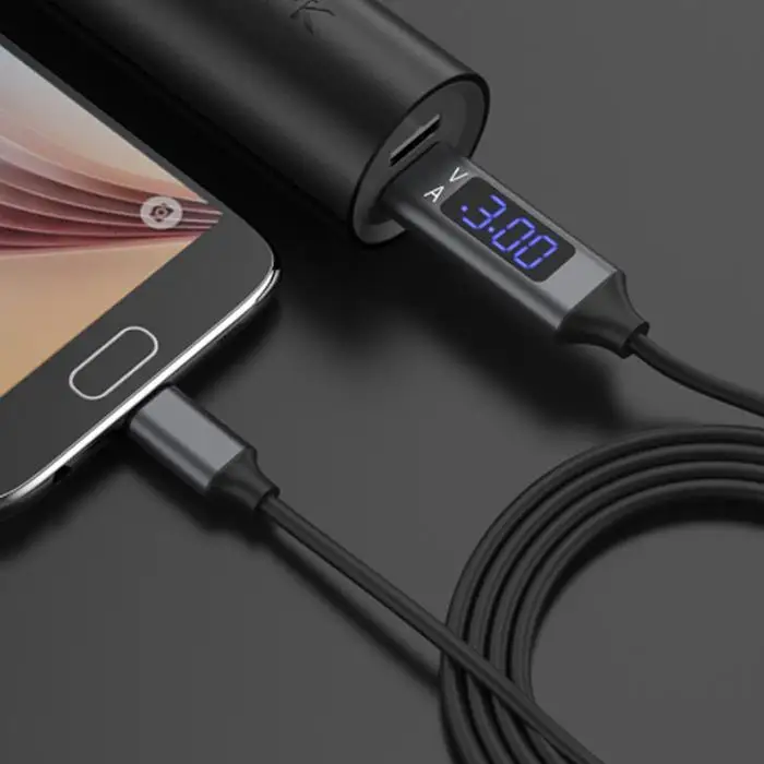 Usb type C Micro USB кабель для redmi k20 pro Быстрая зарядка с светодиодный цифровым дисплеем