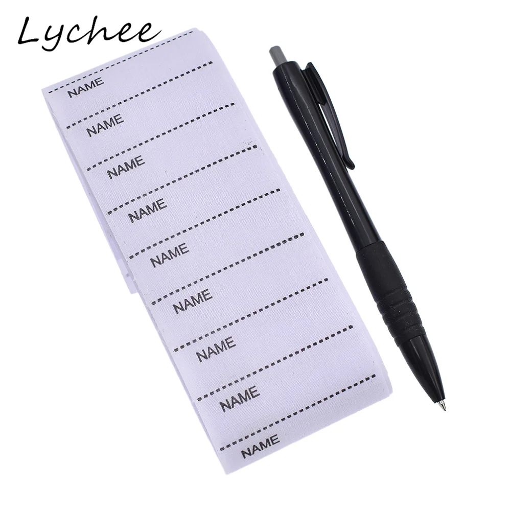 Lychee 100 шт. белого нетканого материала имя этикетки для одежды, ручная работа, мыть теги для инструменты для шитья "сделай сама" ткань аксессуары