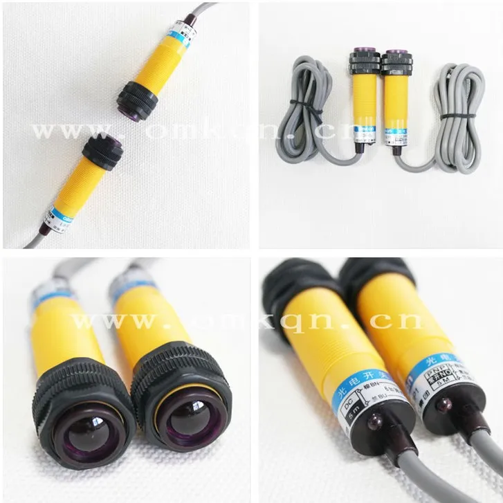 

2Sets E3F-5DP1-5L E3F-5DN1-5L M18 Thru-beam Photoelectric Switch Sensor 6-36VDC Detection Distance 5 meters