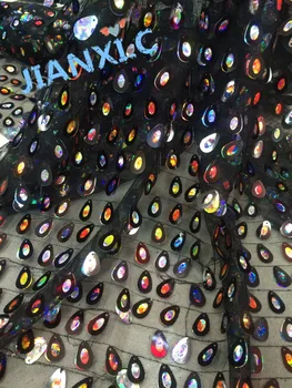 

Sparkly DiuDiu-62305 Sequin lace Fabric colorful Embrodiery Mesh Lace Sequin Fabric For party Clothes