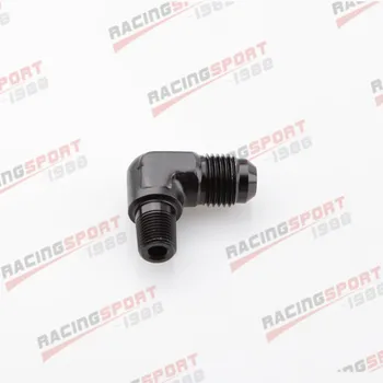 

-10AN AN10 AN-10 To 3/8" NPT 90 Degree Male Aluminum Fitting Adapter Black