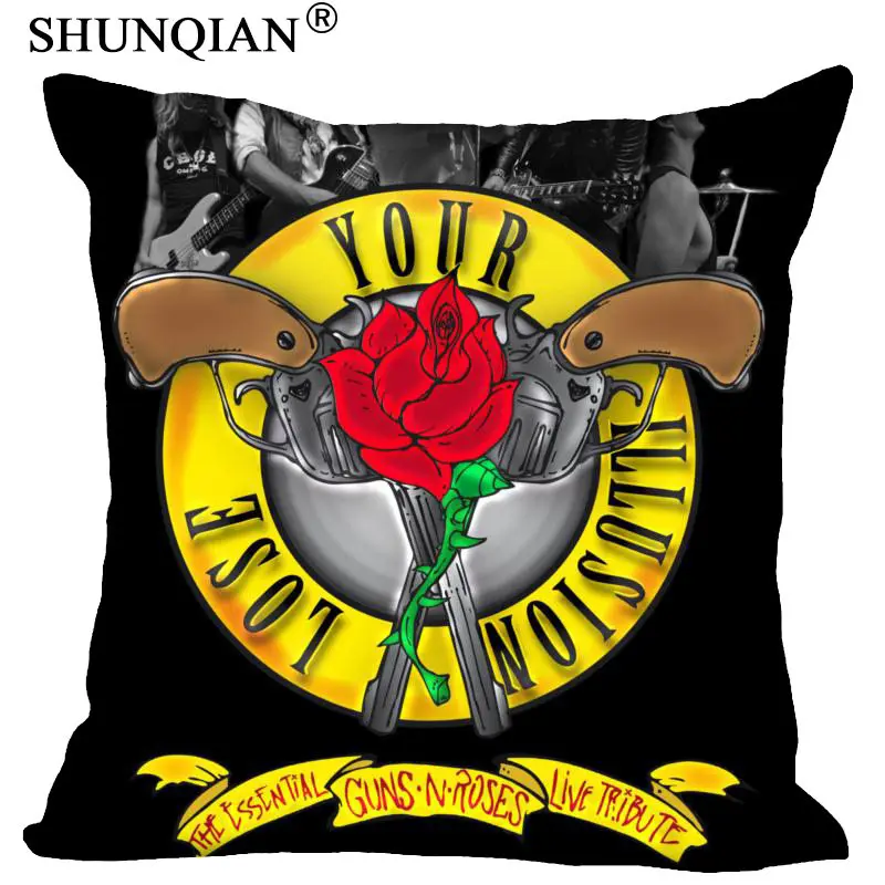 Индивидуальная квадратная наволочка Пистолеты N' Roses Мягкий 60x60 см (с двух