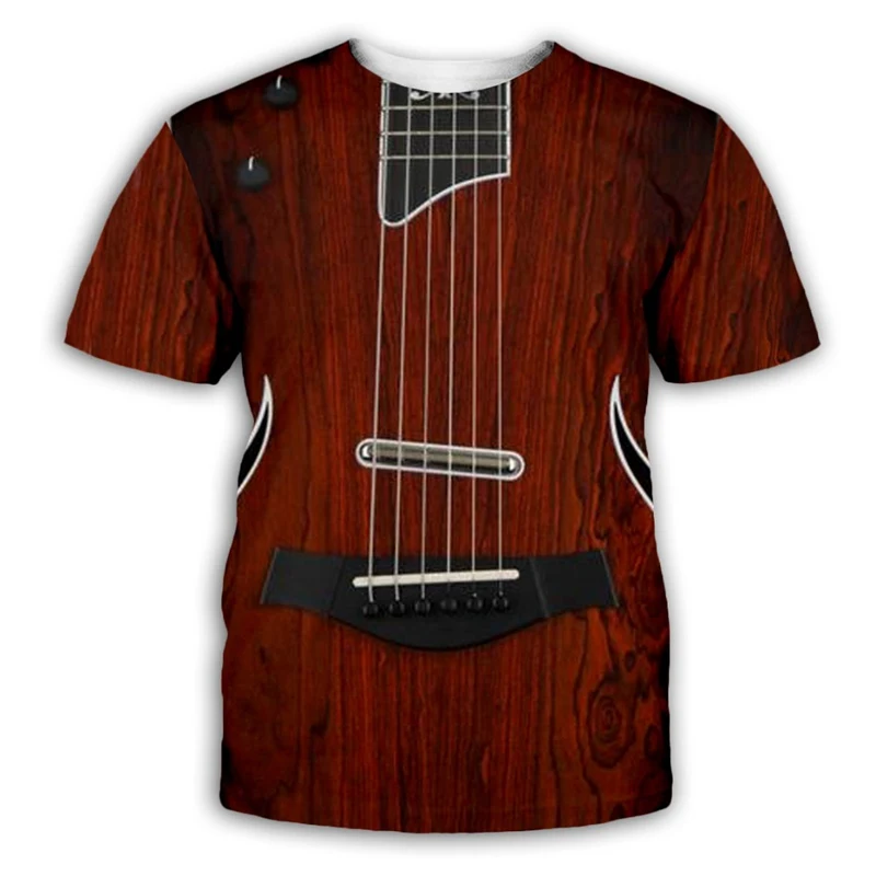 Гитара искусство музыкальный инструмент полноразмерная 3D-печать модная футболка 3d принт хип хоп стиль футболка Уличная Повседневная летняя ТОПЫ Y116 - Цвет: 5